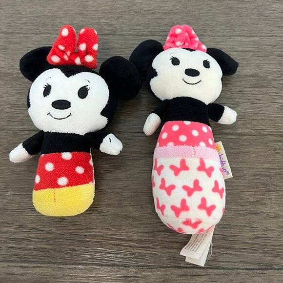 Hallmark Set of Two‎ Minnie Mouse Itty Bitty and Rattle Plush - Picture 1 of 6